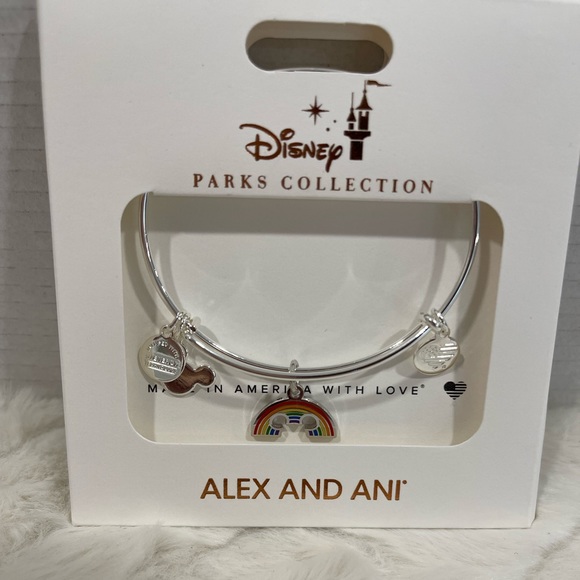 Disney Jewelry - *NEW* Alex and Ani Disney Parks Pride Rainbow Mickey Silver charm bracelet